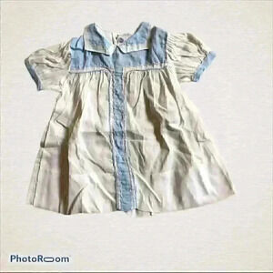 Antique dress infant blue white